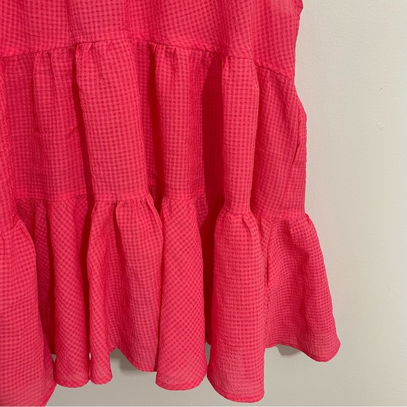 Banana Republic Pink Gingham Peplum Tank Top Sz S - Picture 4 of 11